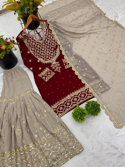 Readymade Wedding Festival partywear Sharara Suit Set Indian Pakistani salwar kameez