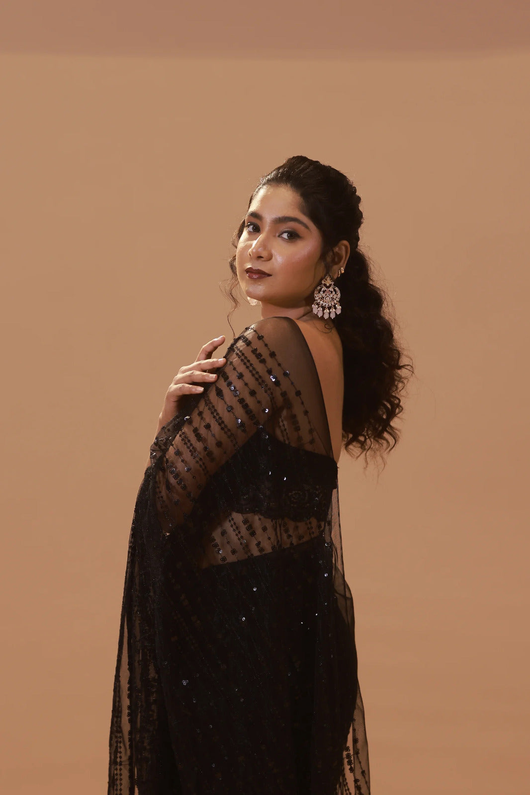 Premium Wedding Festival partywear Readymade black saree with stitched blouse