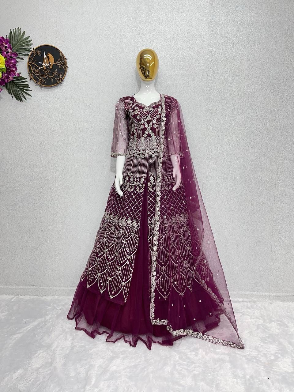 Premium Indowestern Top Lehenga with Dupatta for wedding Indian lehenga