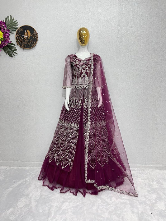 Premium Indowestern Top Lehenga with Dupatta for wedding Indian lehenga