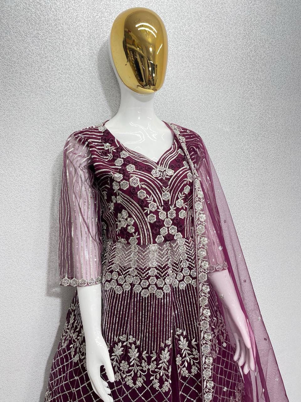 Premium Indowestern Top Lehenga with Dupatta for wedding Indian lehenga