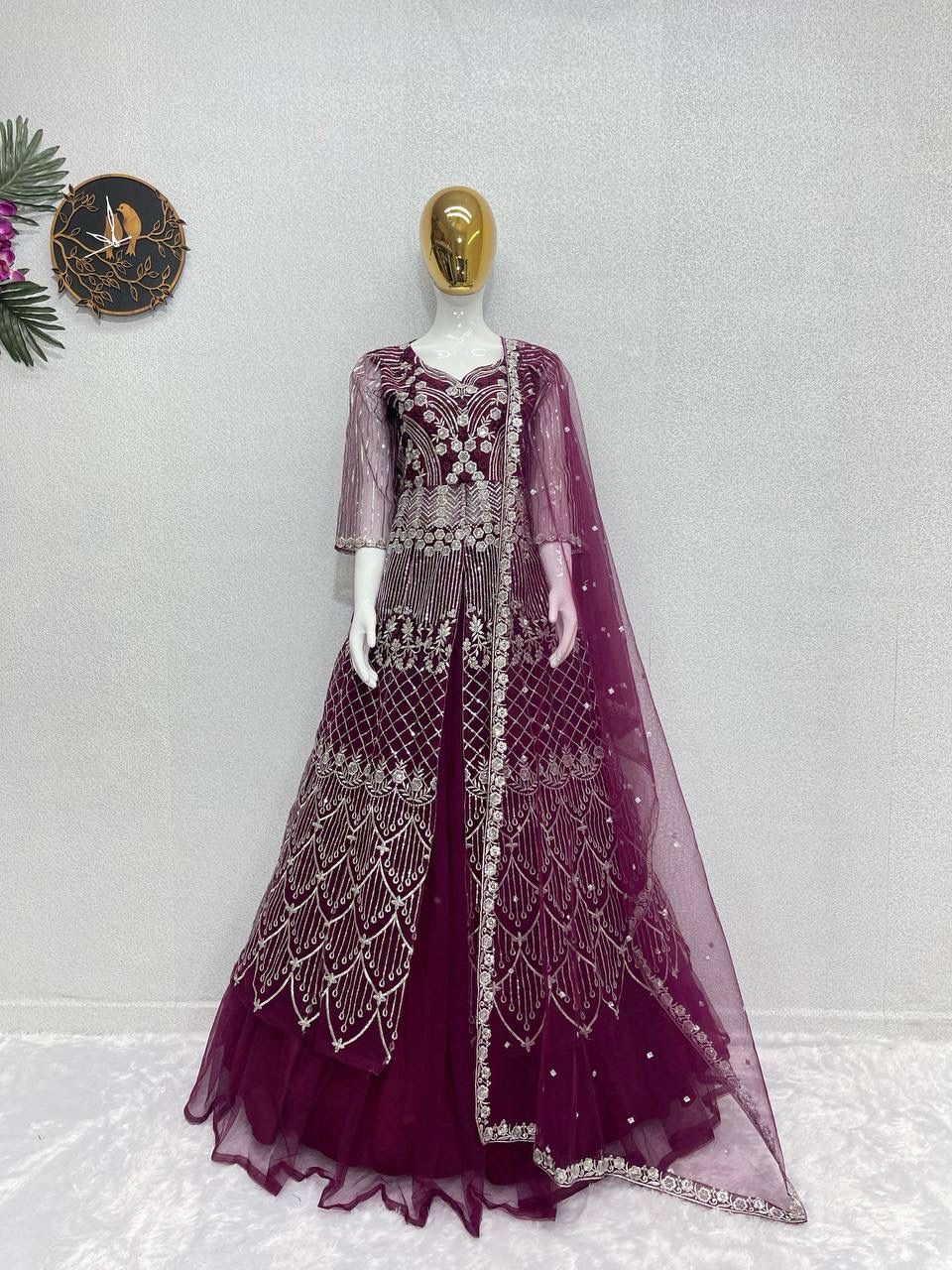 Premium Indowestern Top Lehenga with Dupatta for wedding Indian lehenga