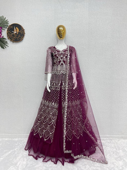 Premium Indowestern Top Lehenga with Dupatta for wedding Indian lehenga