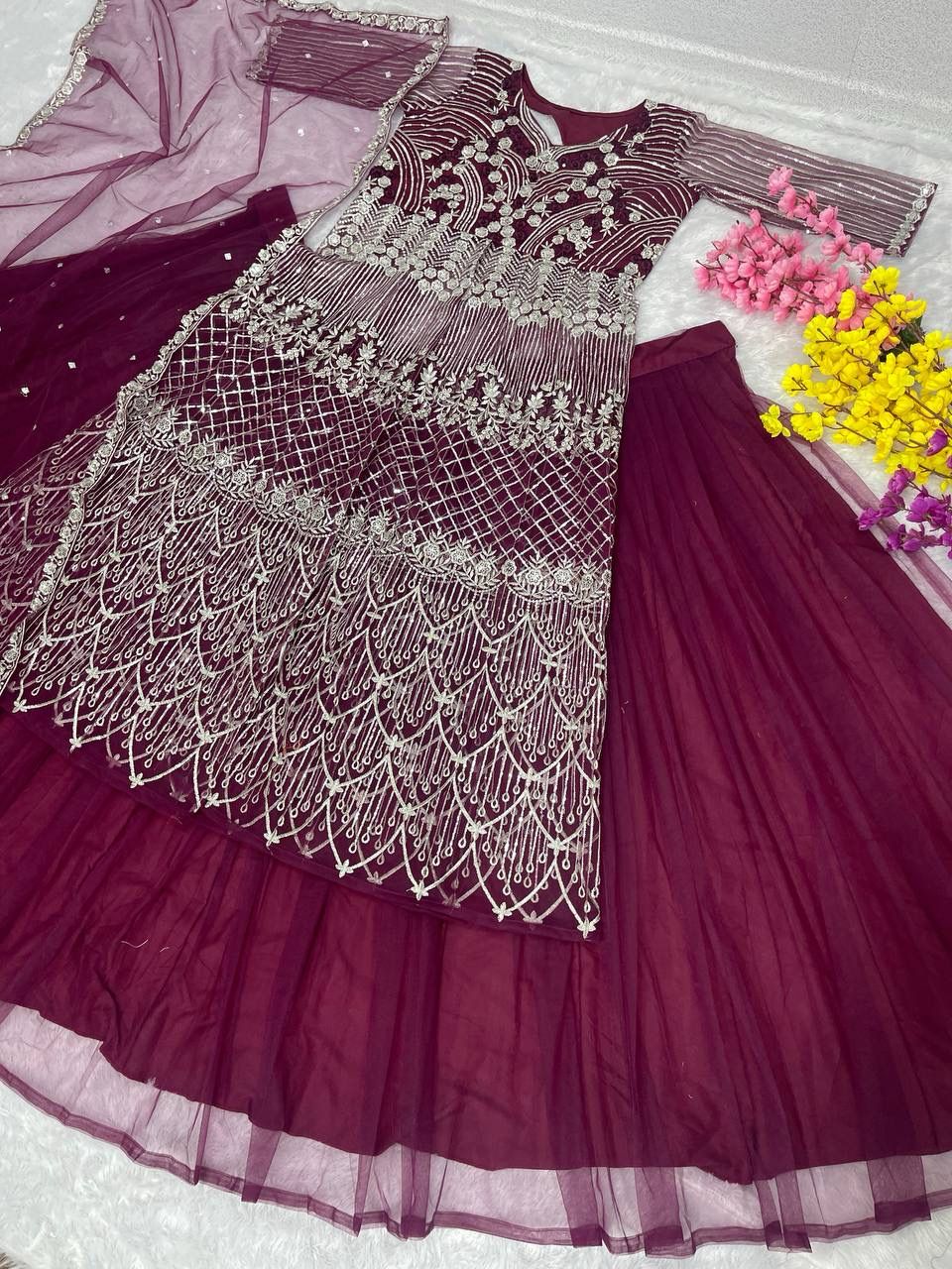 Premium Indowestern Top Lehenga with Dupatta for wedding Indian lehenga