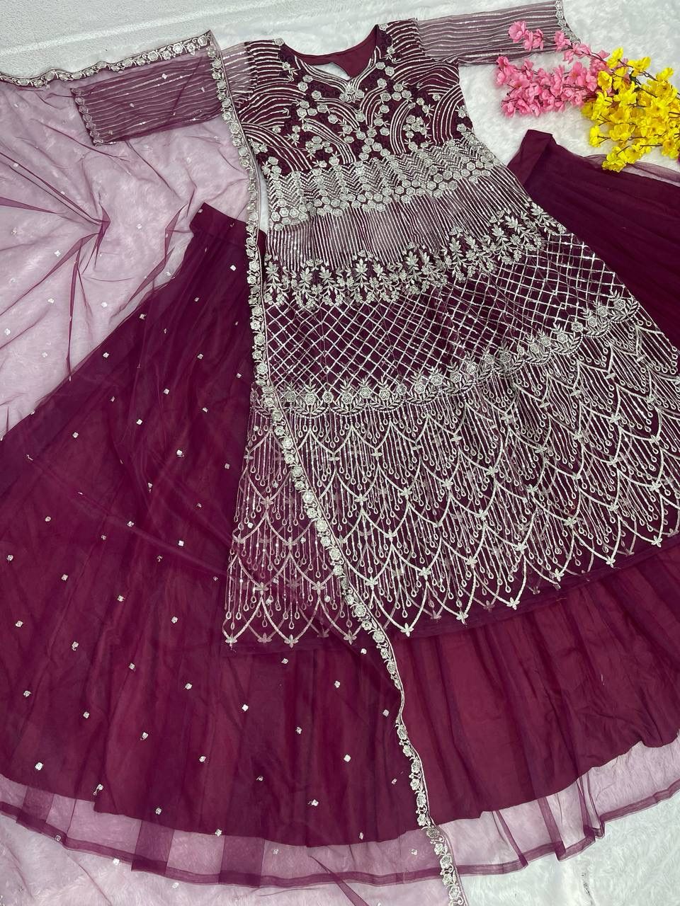 Premium Indowestern Top Lehenga with Dupatta for wedding Indian lehenga