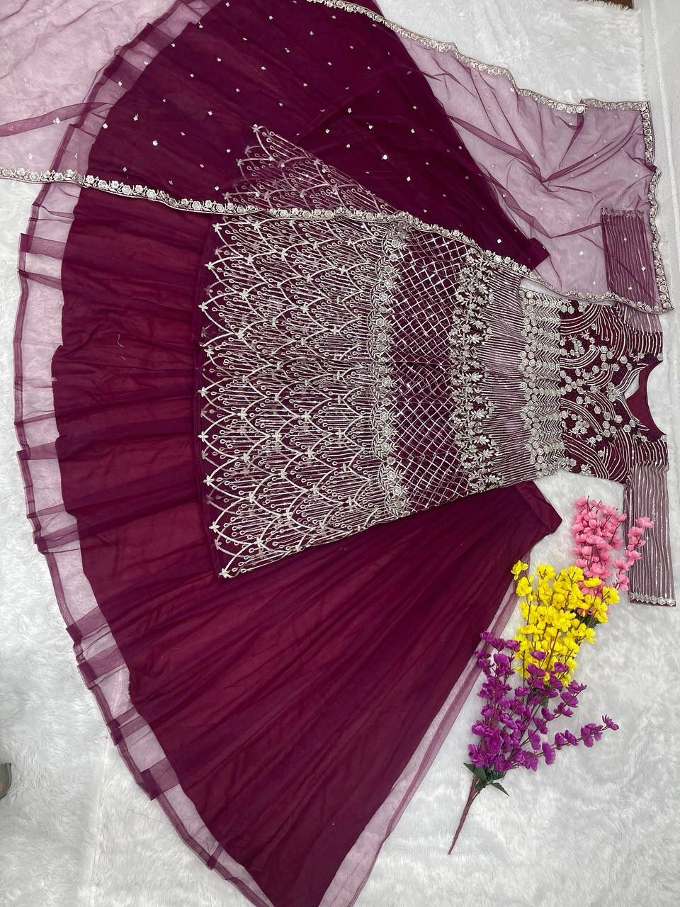 Premium Indowestern Top Lehenga with Dupatta for wedding Indian lehenga