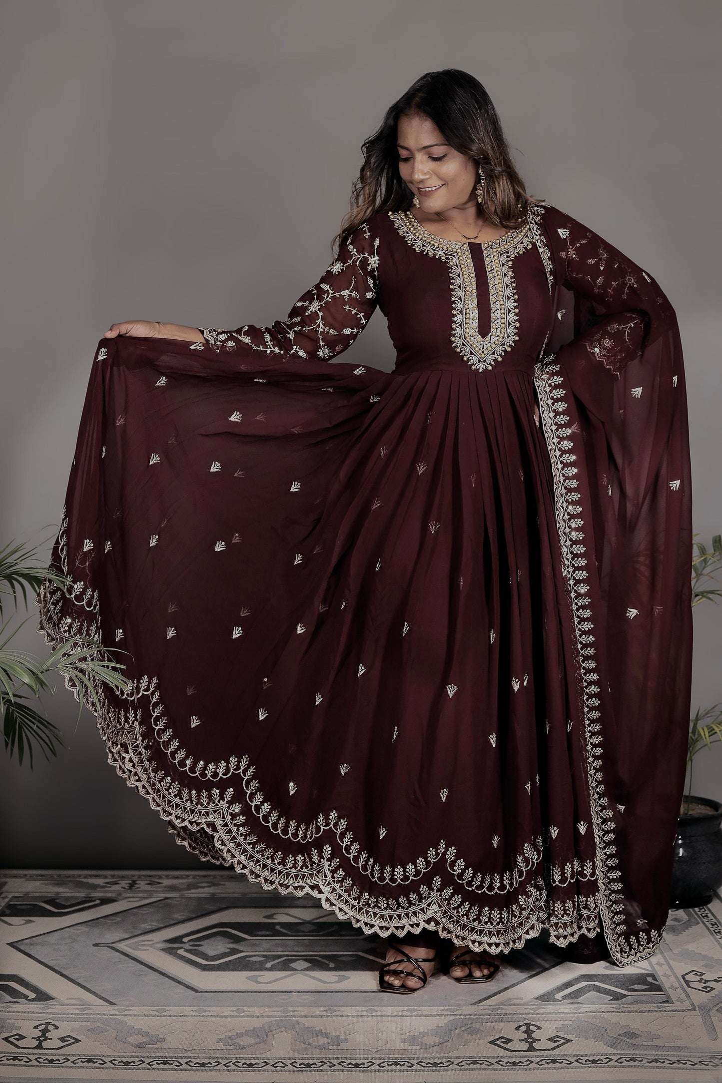 Anarkali Full Flair Readymade Indian wedding Festival Salwar kameez dress