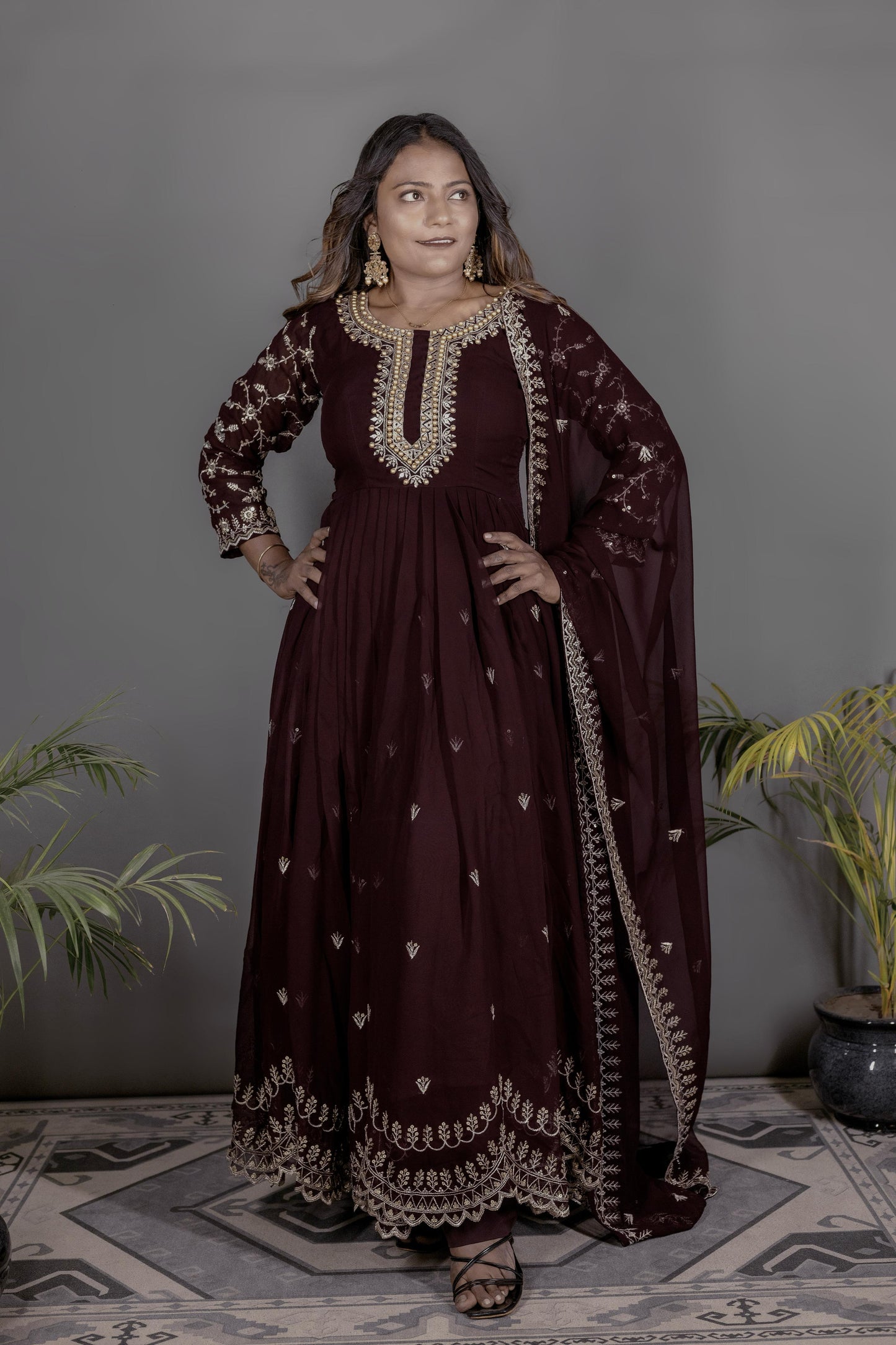 Anarkali Full Flair Readymade Indian wedding Festival Salwar kameez dress