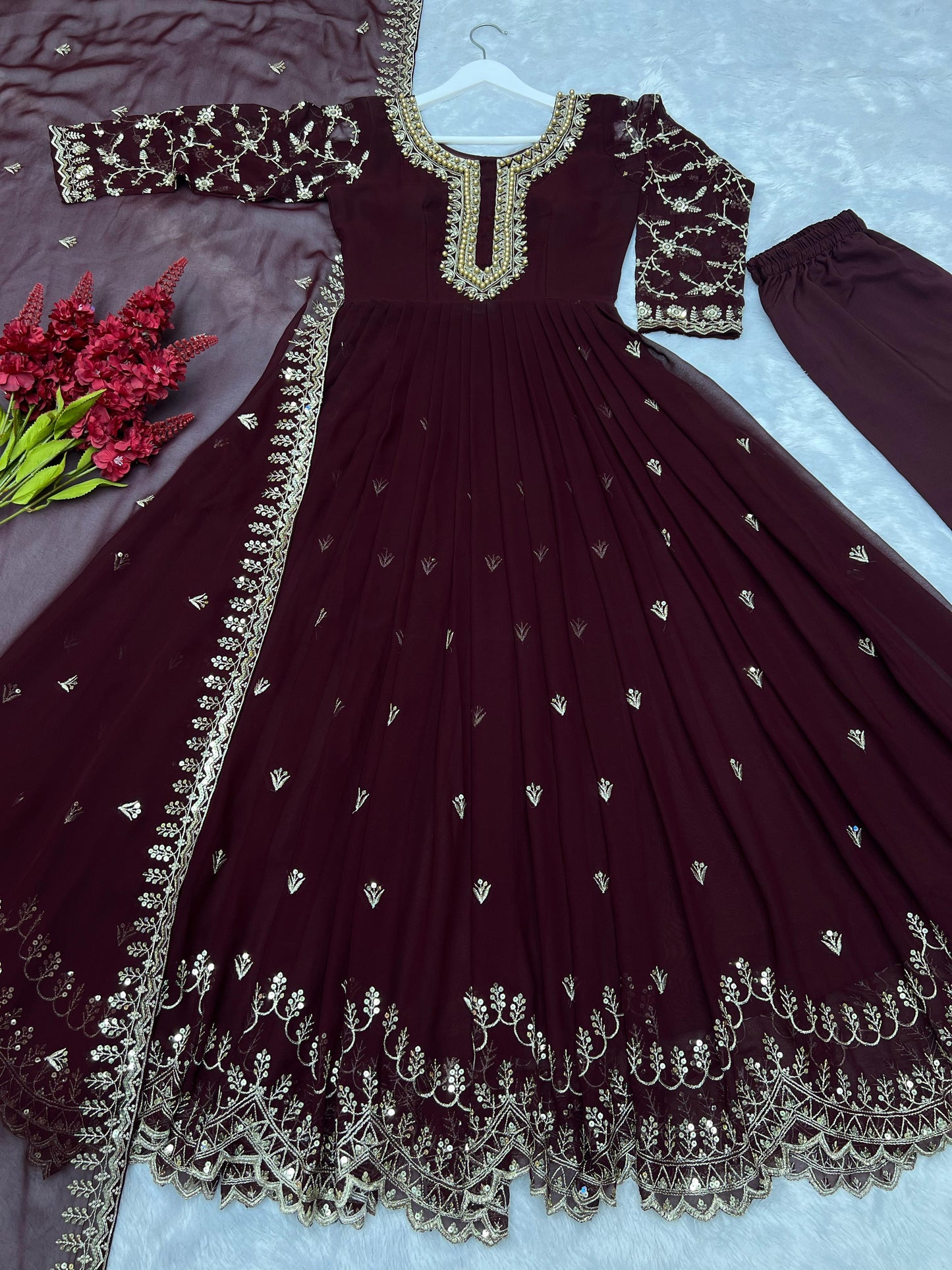 Anarkali Full Flair Readymade Indian wedding Festival Salwar kameez dress