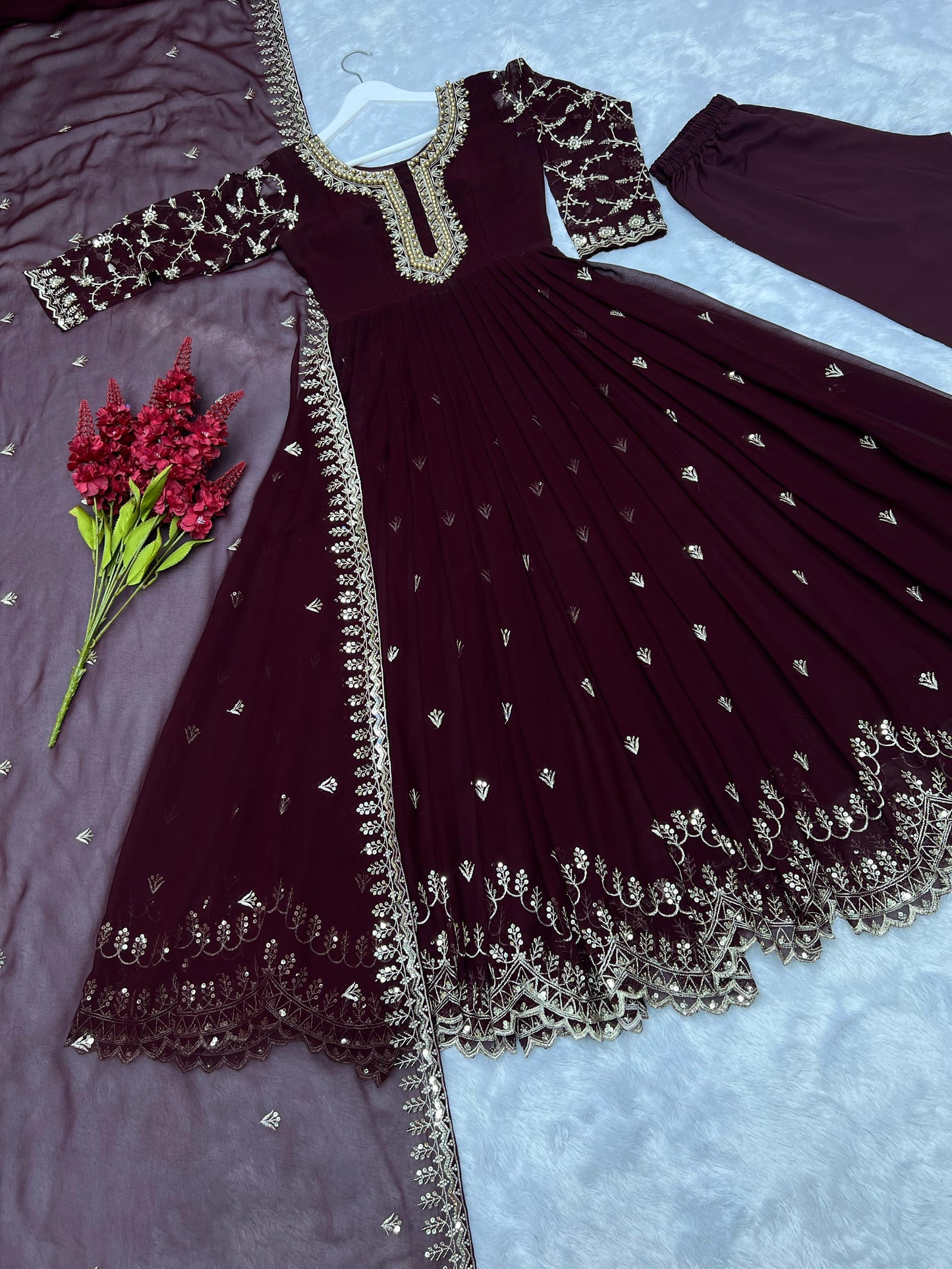 Anarkali Full Flair Readymade Indian wedding Festival Salwar kameez dress