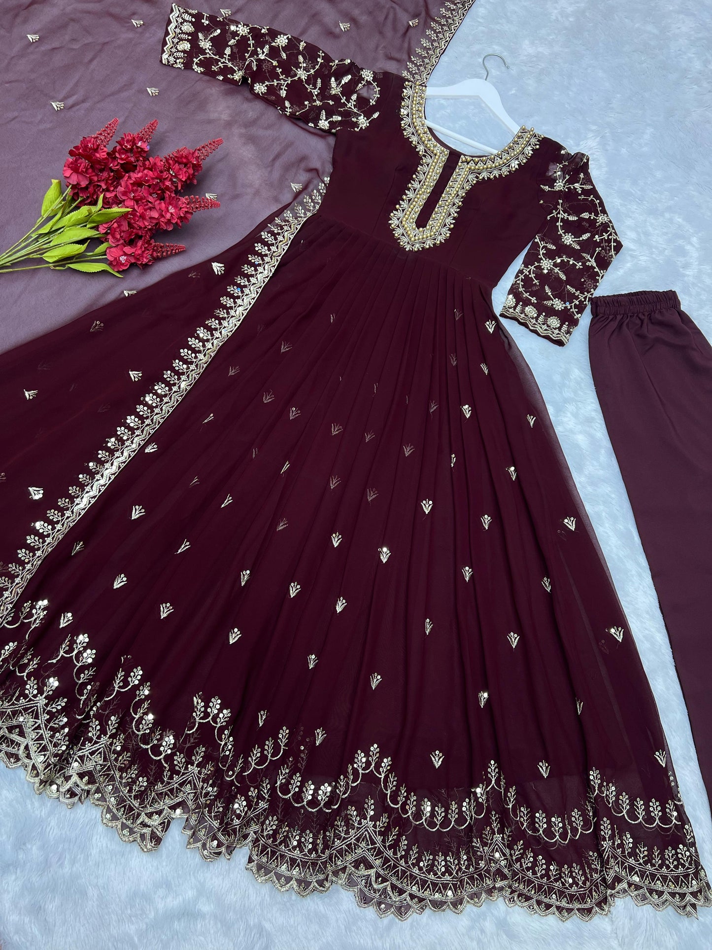 Anarkali Full Flair Readymade Indian wedding Festival Salwar kameez dress