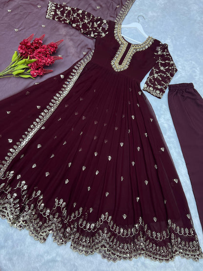 Anarkali Full Flair Readymade Indian wedding Festival Salwar kameez dress