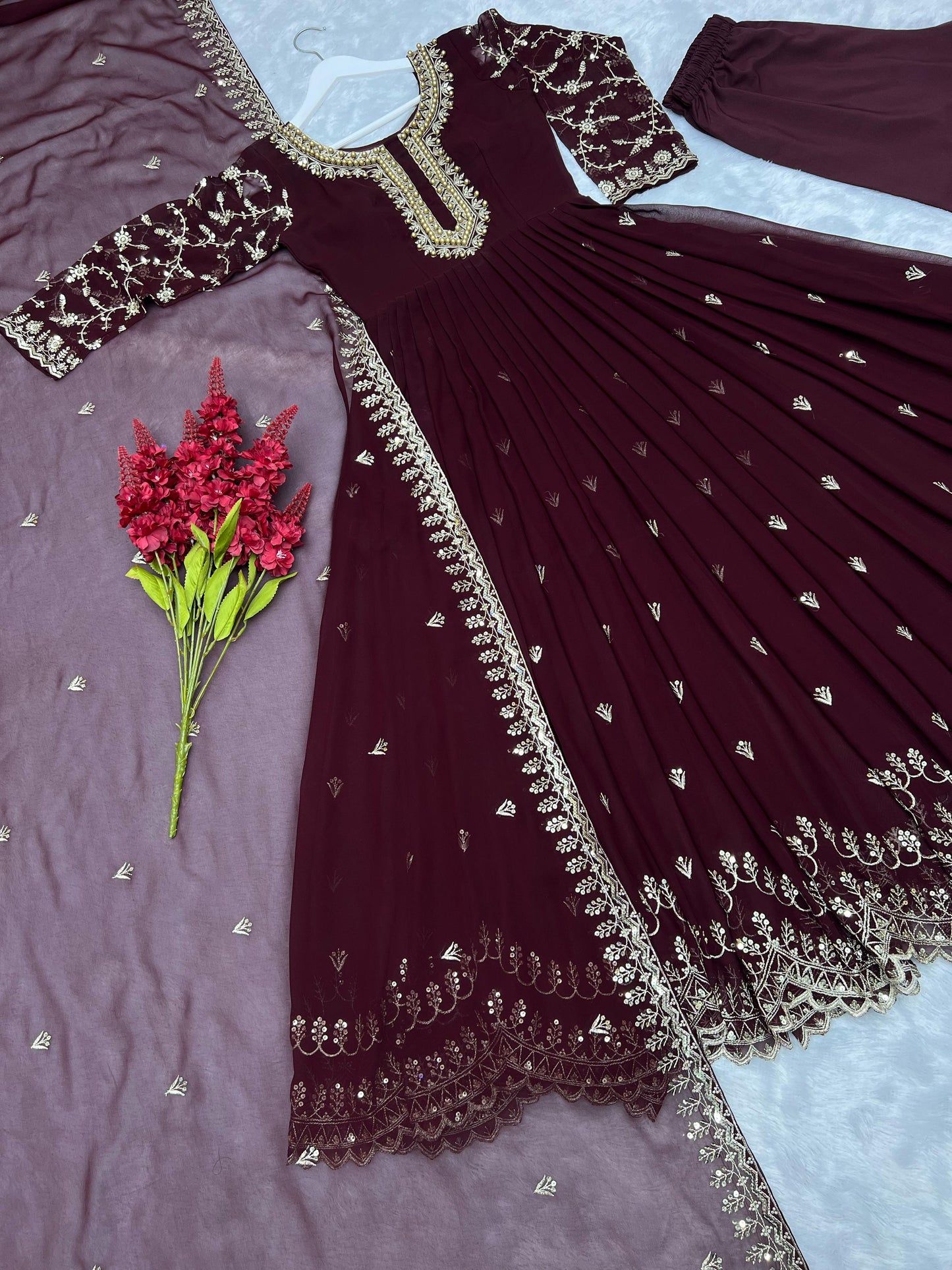 Anarkali Full Flair Readymade Indian wedding Festival Salwar kameez dress