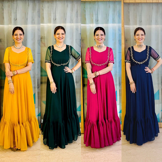 Indowestern gown with koti Indian Readymade wedding Festival partywear Gown dress