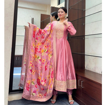 Pink premium Readymade Indian wedding Festival partywear anarkali Salwar Kameez dress