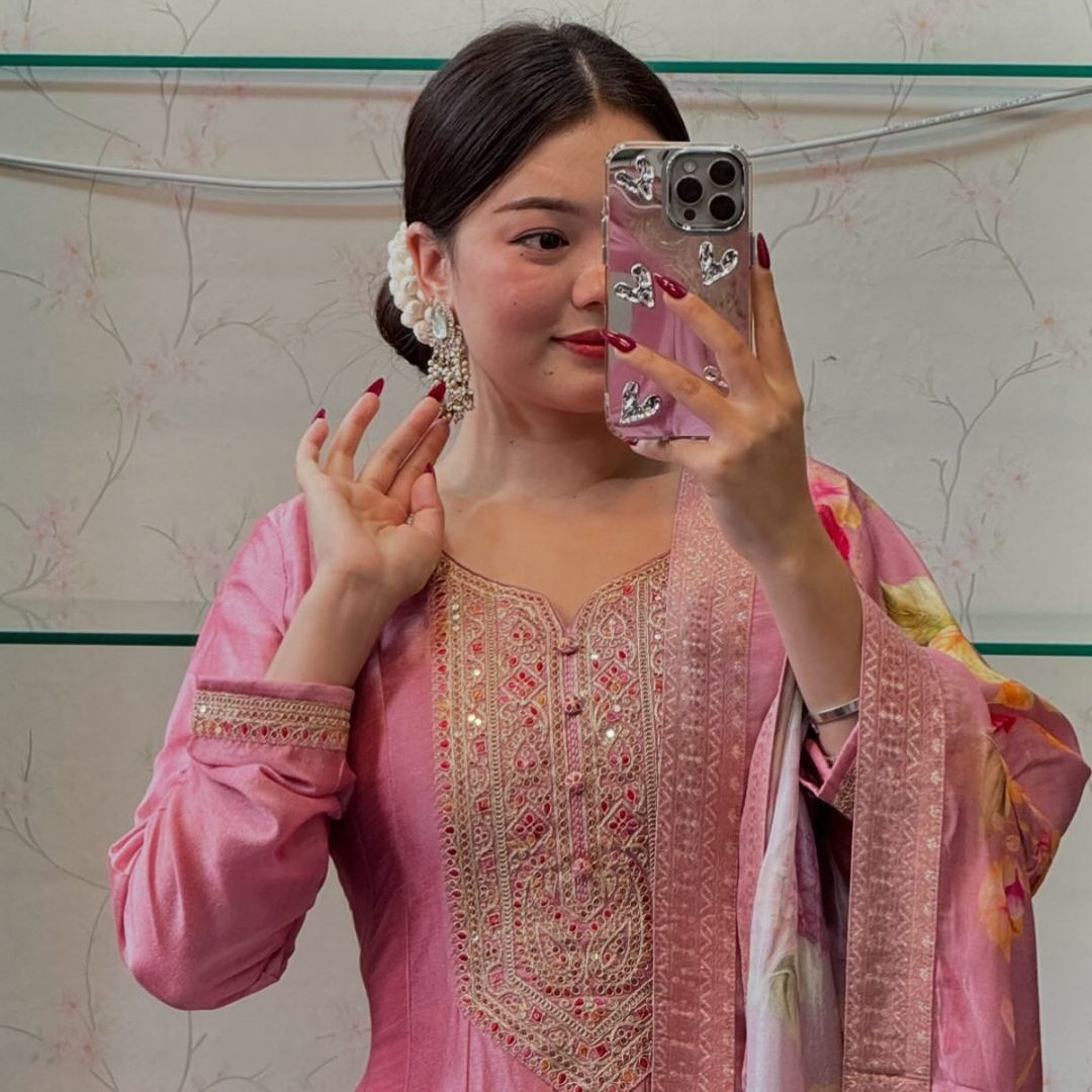 Pink premium Readymade Indian wedding Festival partywear anarkali Salwar Kameez dress