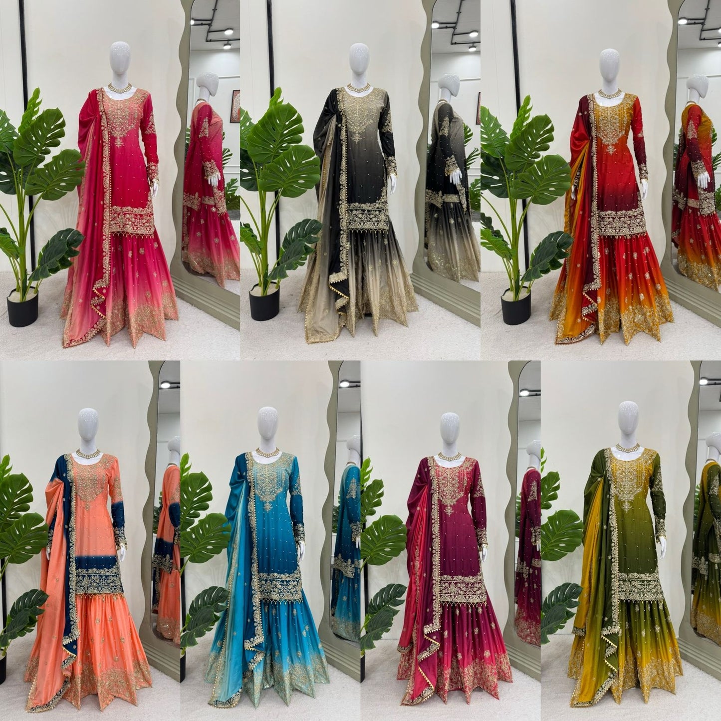 Premium Sharara Suit Set for wedding Readymade Indian Pakistani salwar kameez