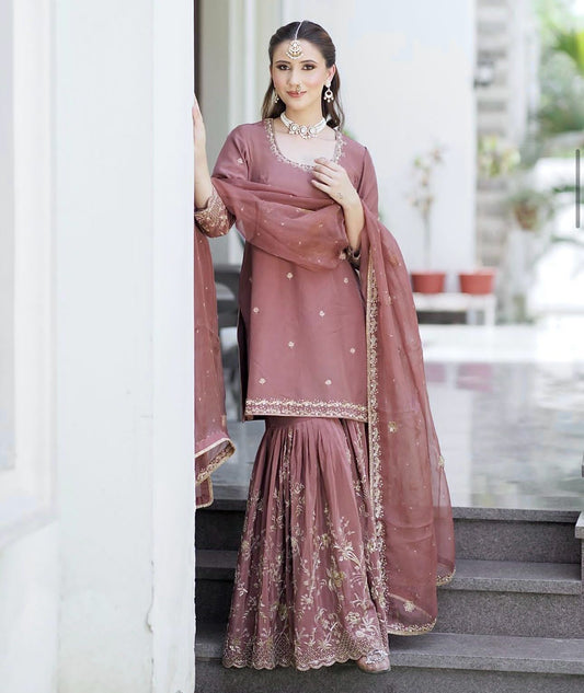 Pakistani Sharara Suit set EID salwar Kameez Readymade Indian Dress