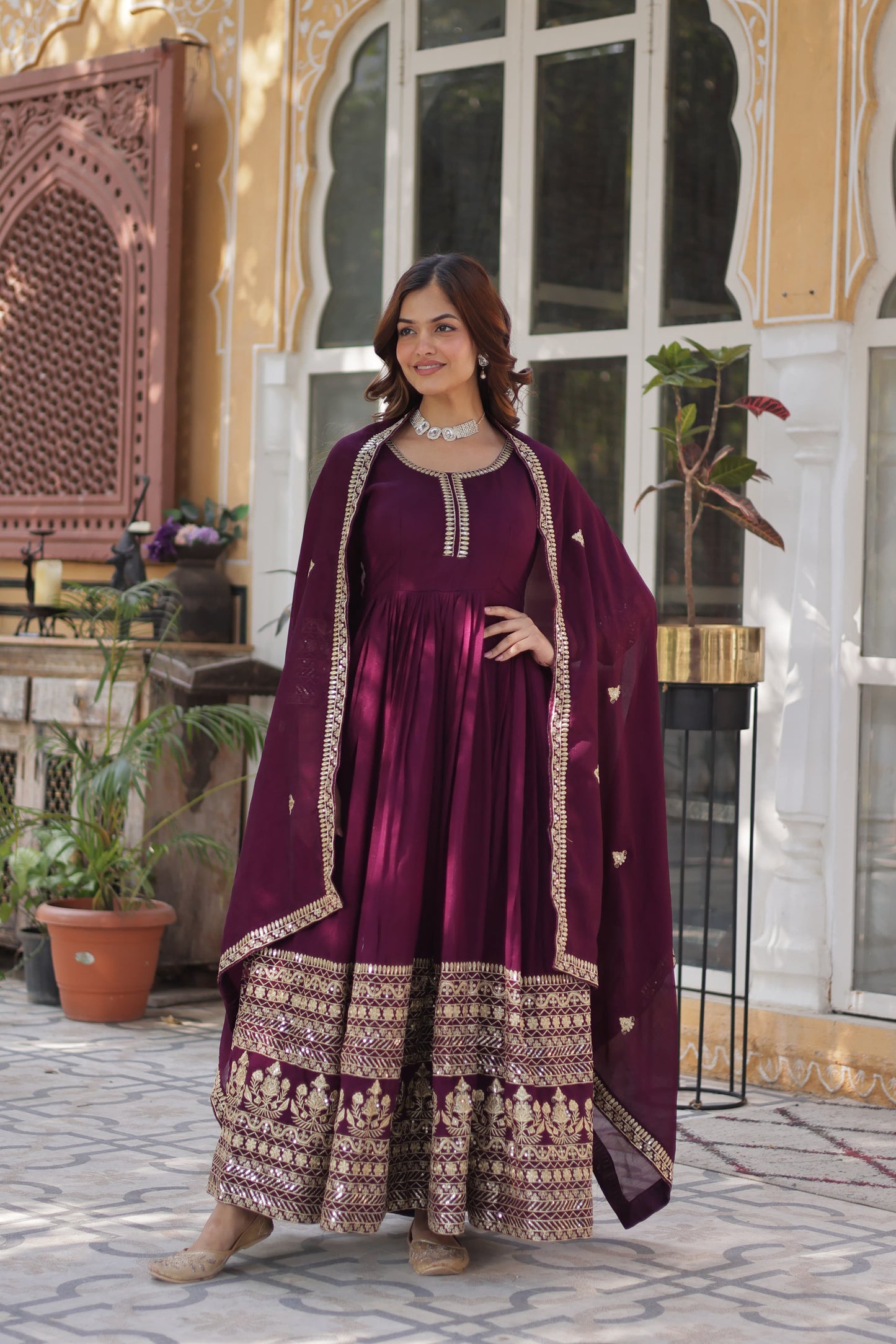 Anarkali Full Flair Readymade Wedding Festival partywear Indian gown dress