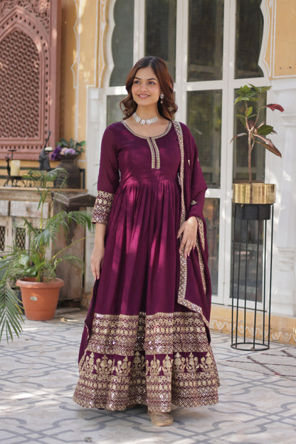 Anarkali Full Flair Readymade Wedding Festival partywear Indian gown dress