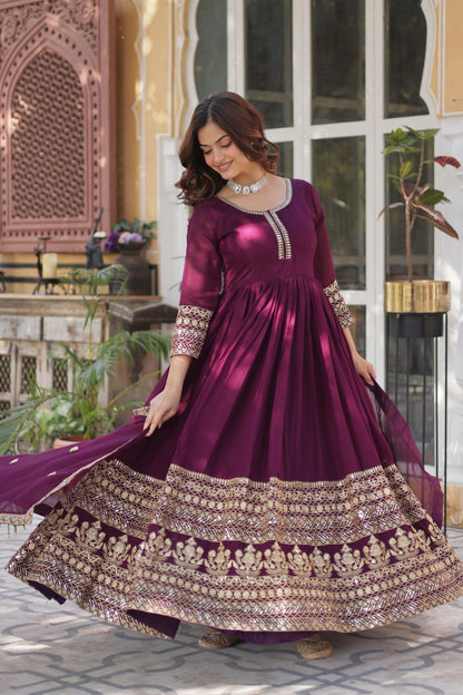 Anarkali Full Flair Readymade Wedding Festival partywear Indian gown dress