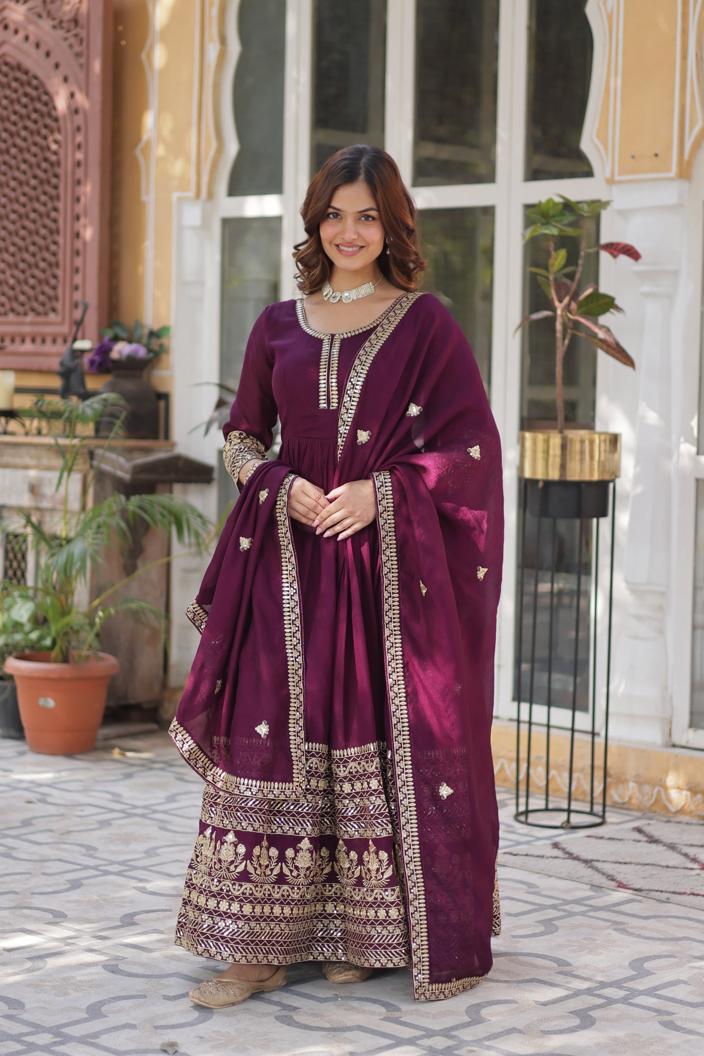 Anarkali Full Flair Readymade Wedding Festival partywear Indian gown dress