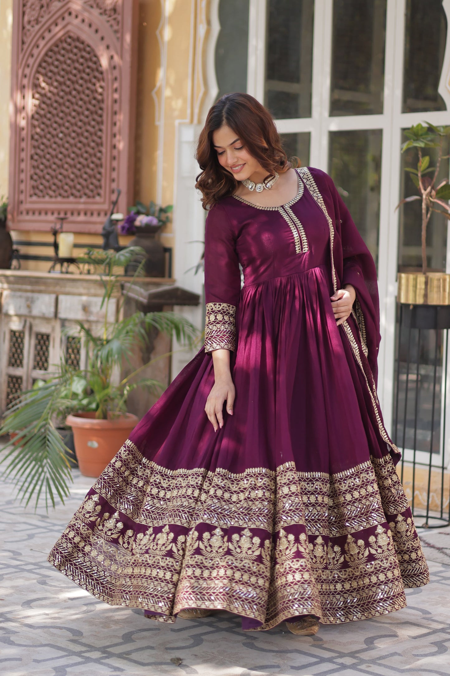 Anarkali Full Flair Readymade Wedding Festival partywear Indian gown dress
