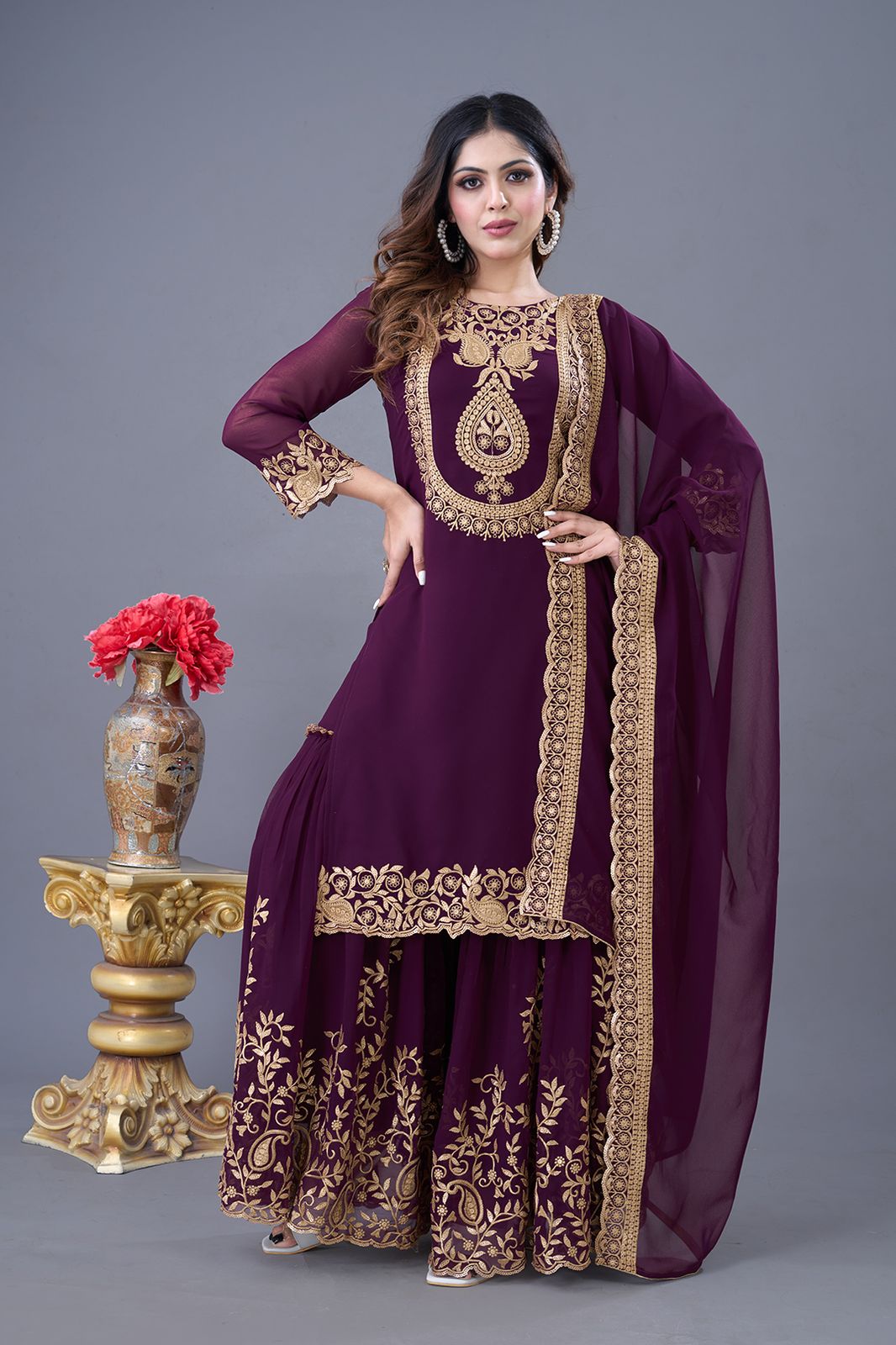 Readymade Palazzo Suit Set Indian Festival wedding partywear salwar kameez dress