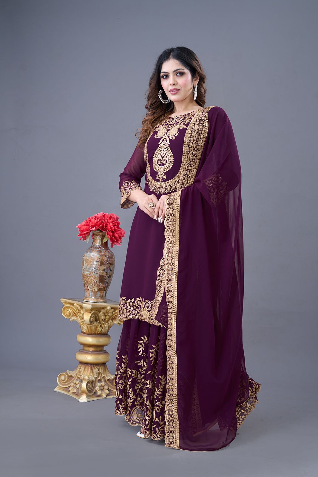 Readymade Palazzo Suit Set Indian Festival wedding partywear salwar kameez dress