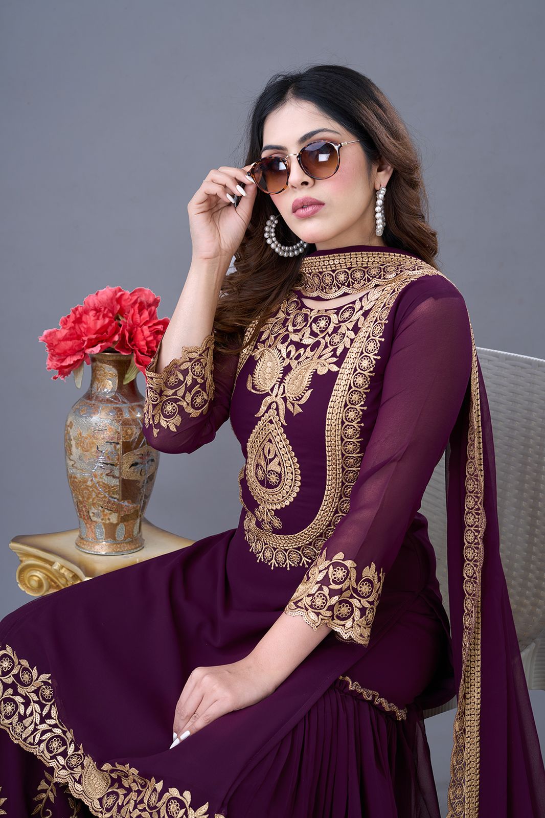 Readymade Palazzo Suit Set Indian Festival wedding partywear salwar kameez dress