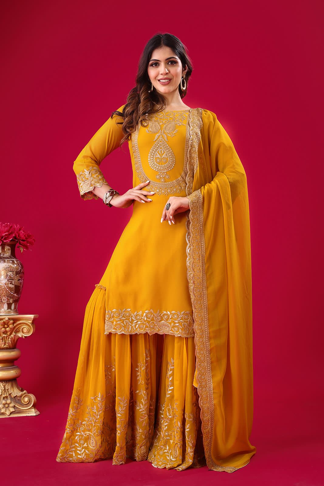 Readymade Palazzo Suit Set Indian Festival wedding partywear salwar kameez dress
