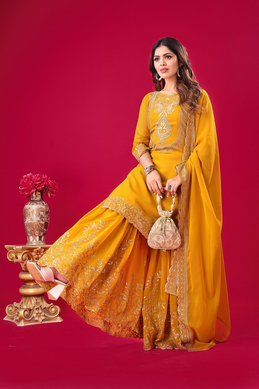 Readymade Palazzo Suit Set Indian Festival wedding partywear salwar kameez dress