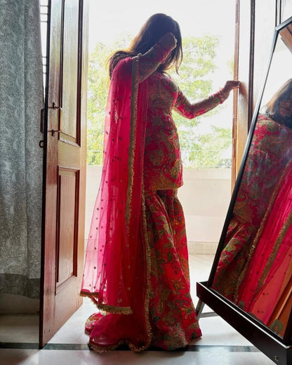 Sharara Suit Set Indian wedding Festival partywear salwar kameez pakistani Eid Dress