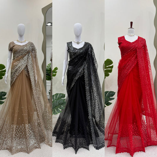 Ready To Wear indian wedding Festival partywear saree with blouse