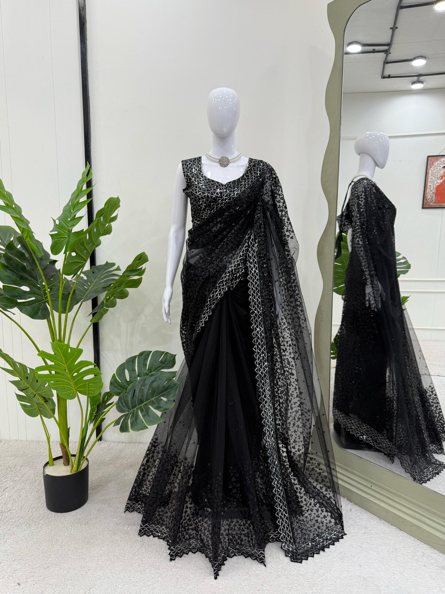 Ready To Wear indian wedding Festival partywear saree with blouse