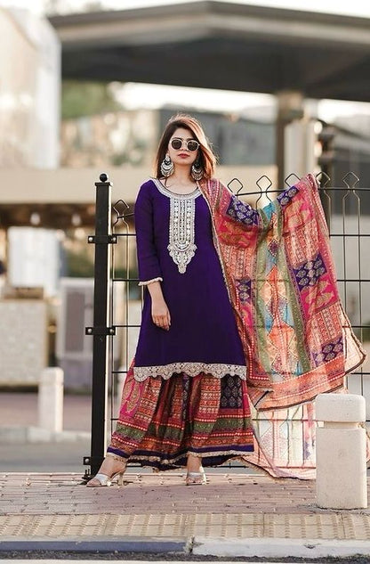 Premium Sharara suit set Readymade Indian wedding Festival Salwar kameez dress
