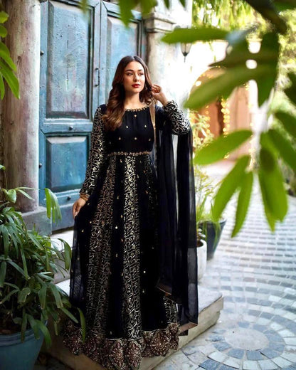 Premium Pakistani Eid gown anarkali Full Flair Readymade Indian gown