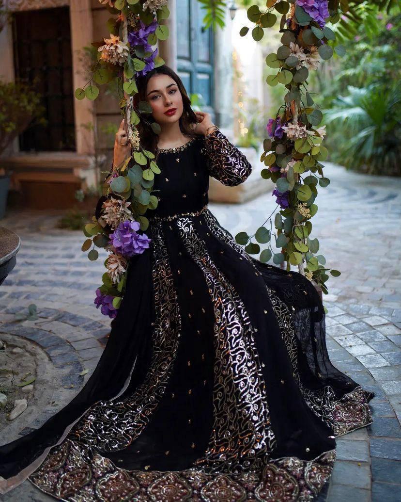 Premium Pakistani Eid gown anarkali Full Flair Readymade Indian gown