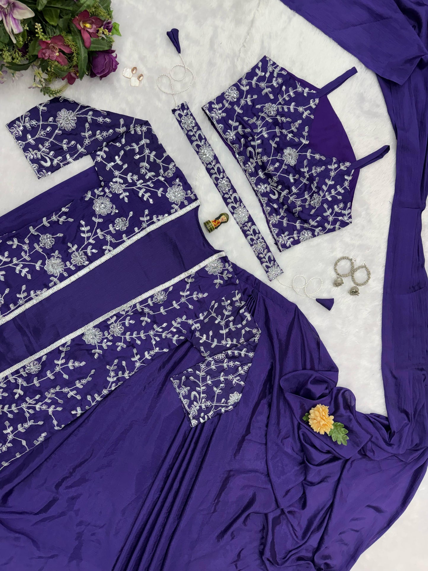 Indowestern Wedding Festival Partywear Saree With Koti Stitched Ready To Wear