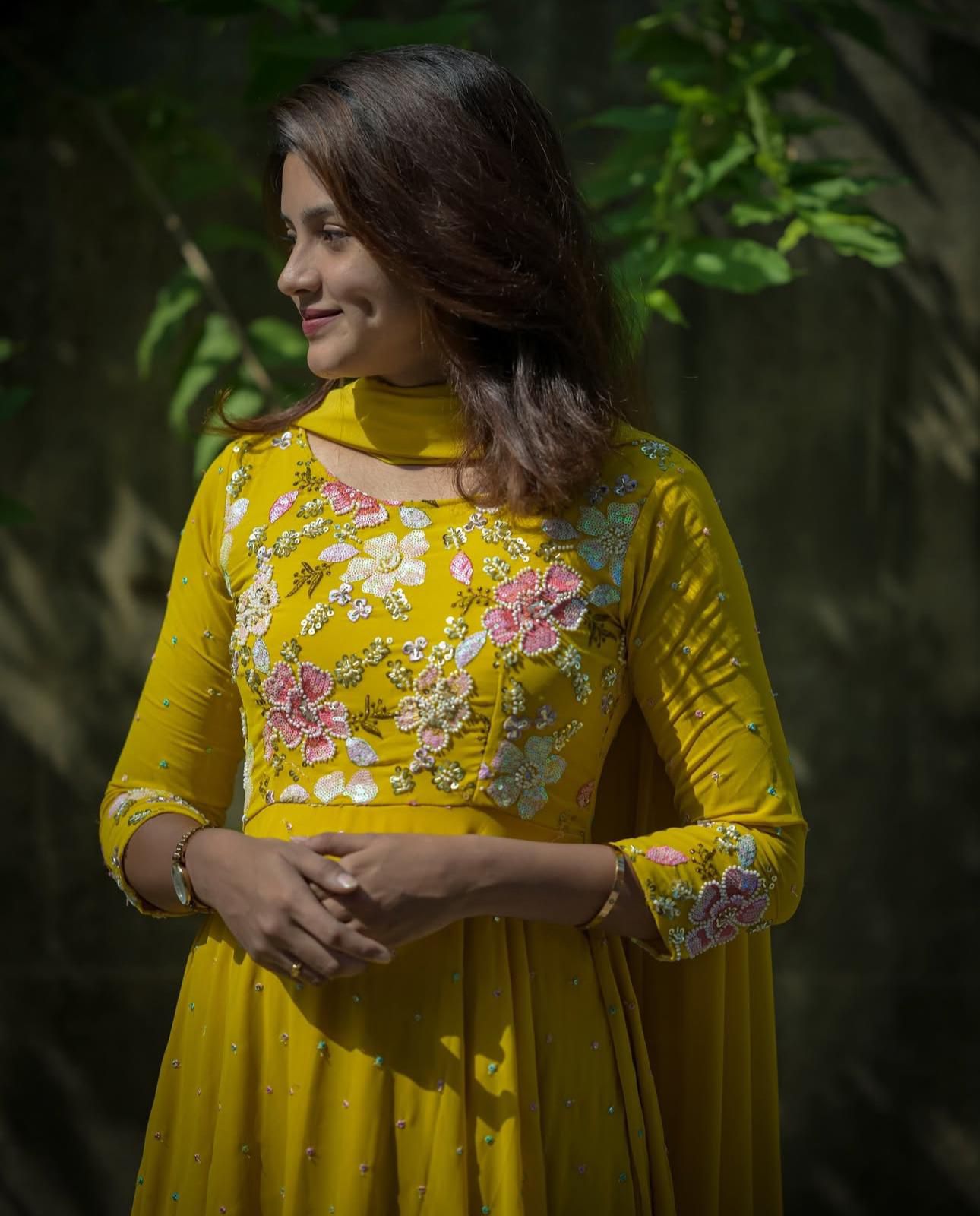 Haldi Wedding wear anarkali Full Flair gown Stitched partywear Festival Dress