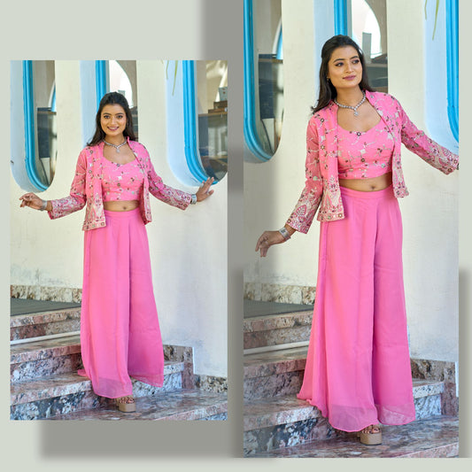 Indowestern top Palazzo with koti wedding Festival partywear dress