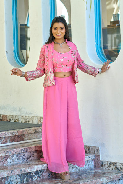 Indowestern top Palazzo with koti wedding Festival partywear dress