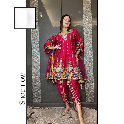 Punjabi Readymade premium Dhoti Salwar set Indian wedding Festival Salwar kameez dress