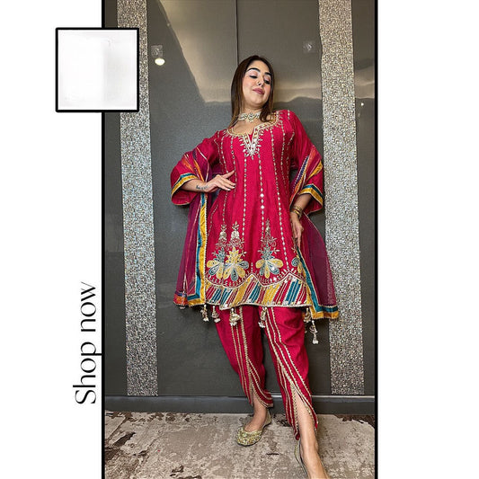 Punjabi Readymade premium Dhoti Salwar set Indian wedding Festival Salwar kameez dress