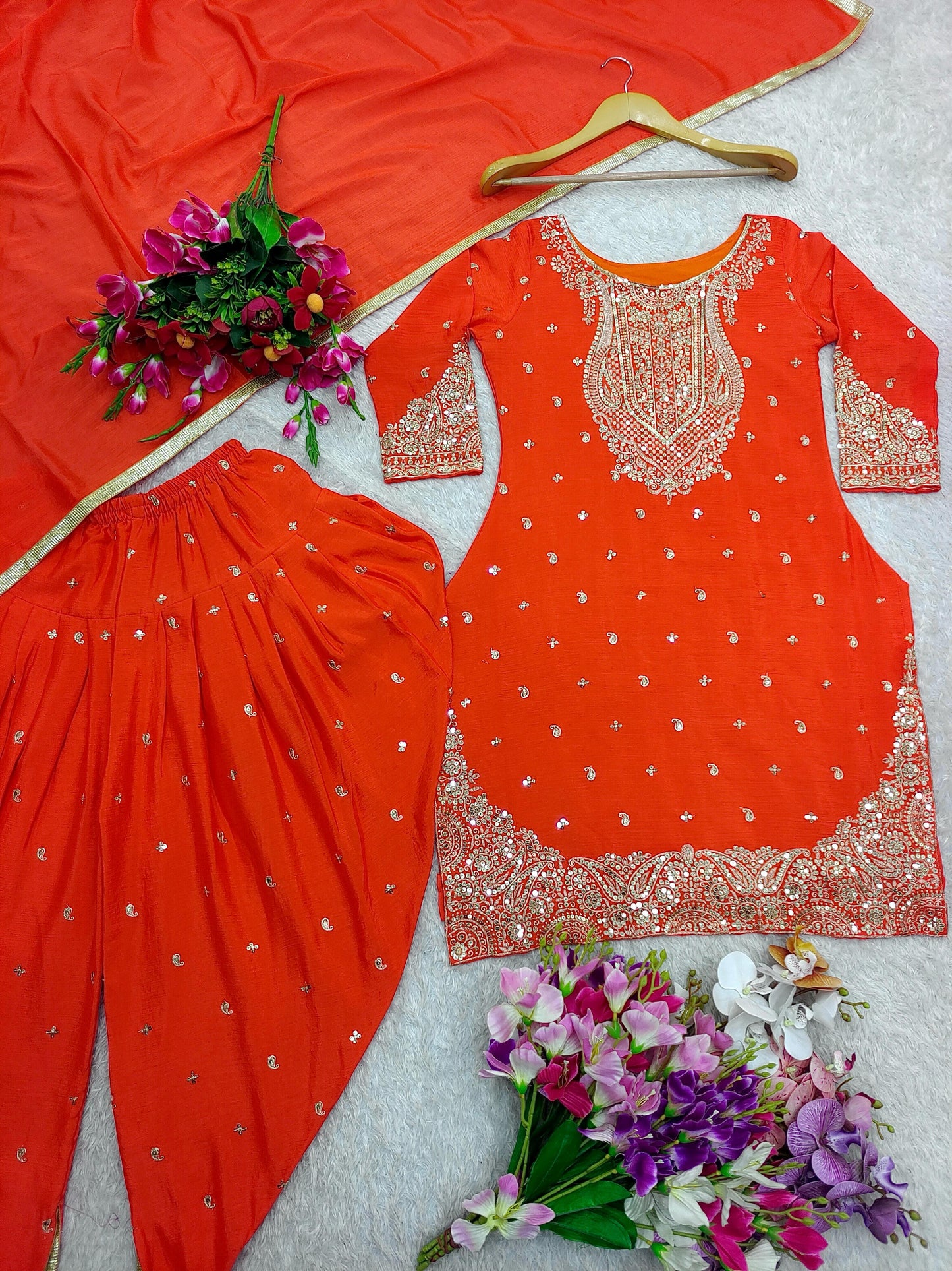 Punjabi Dhoti Salwar suit Readymade Indian wedding Festival partywear salwar kameez dress
