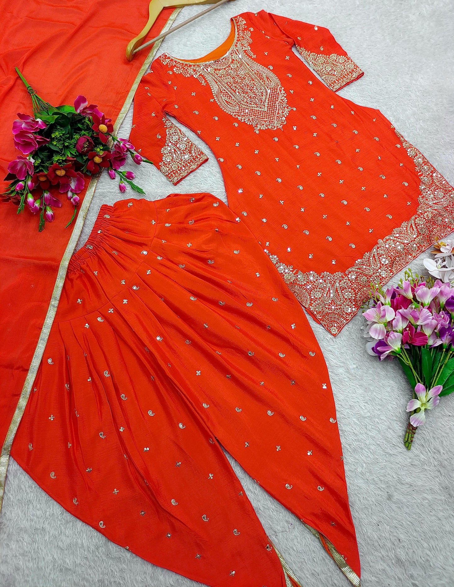 Punjabi Dhoti Salwar suit Readymade Indian wedding Festival partywear salwar kameez dress