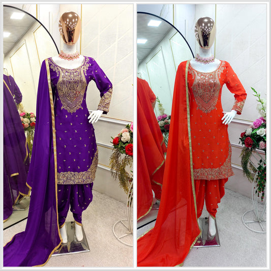 Punjabi Dhoti Salwar suit Readymade Indian wedding Festival partywear salwar kameez dress