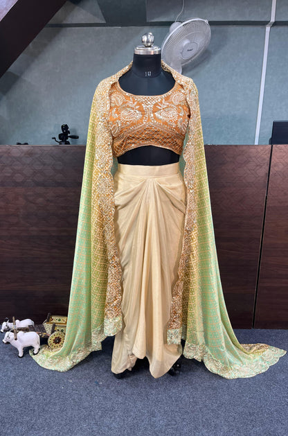 Indowestern shrug skirt and blouse for wedding Festival partywear Readymade dress