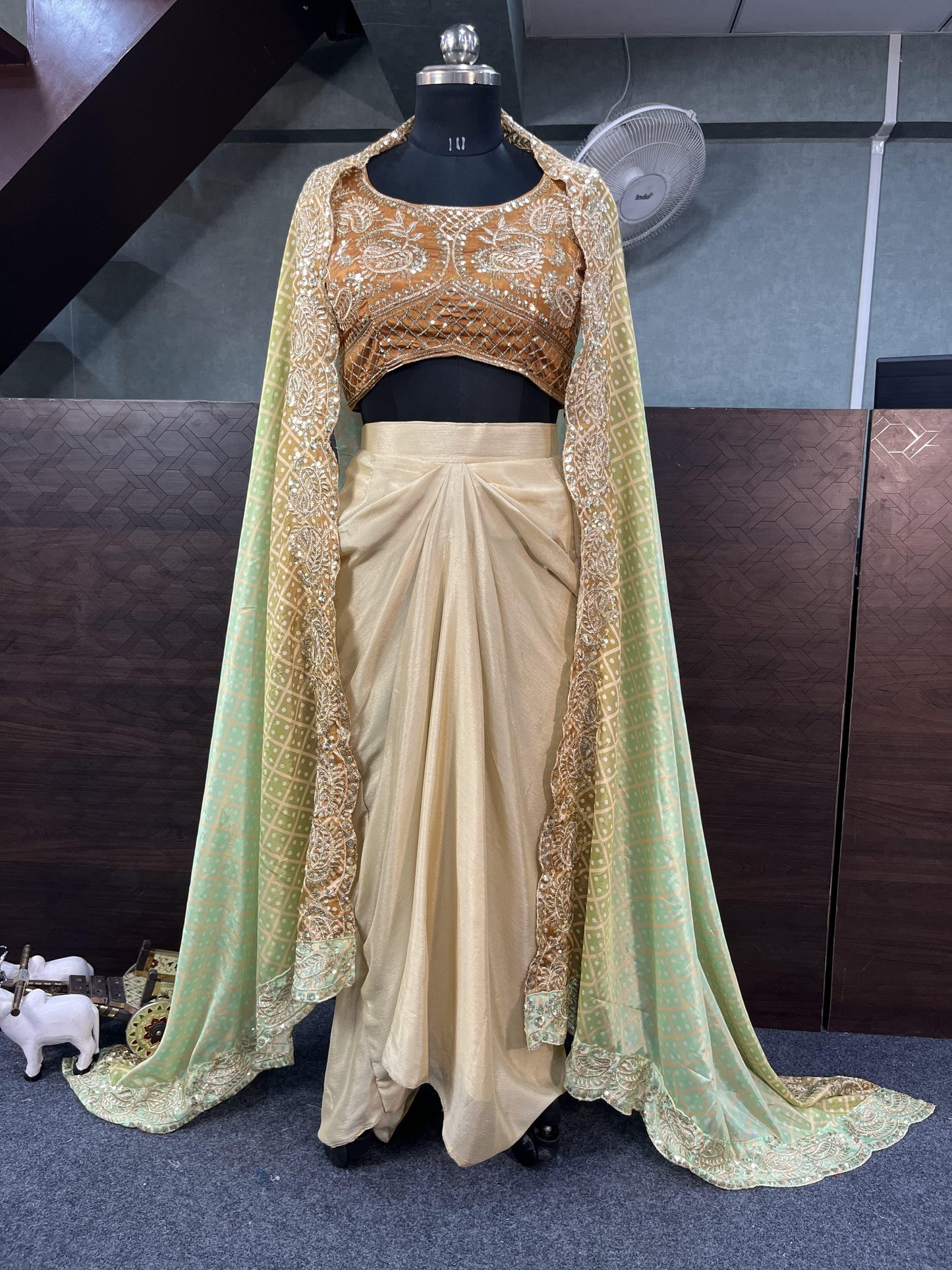 Indowestern shrug skirt and blouse for wedding Festival partywear Readymade dress