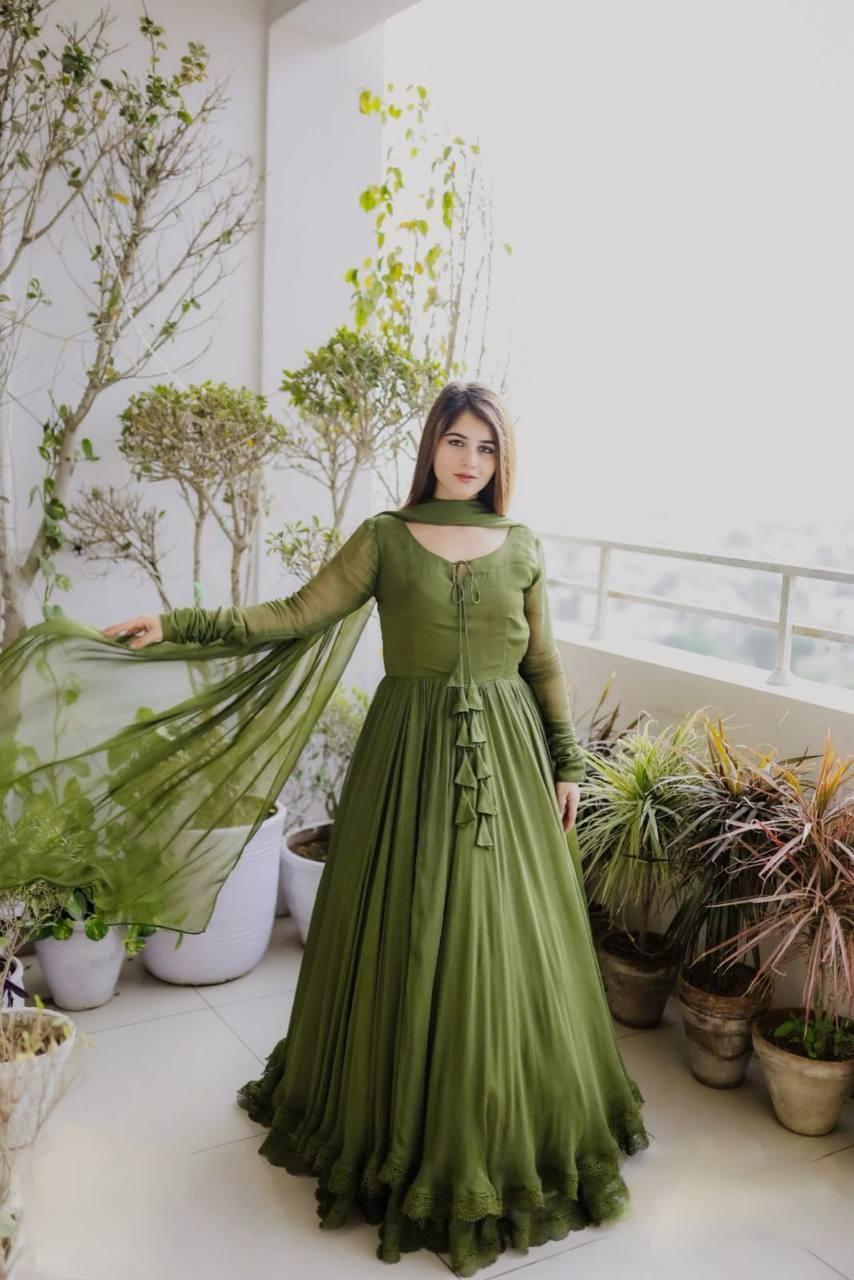 Ready To Wear anarkali Full Flair gown for wedding Festival partywear